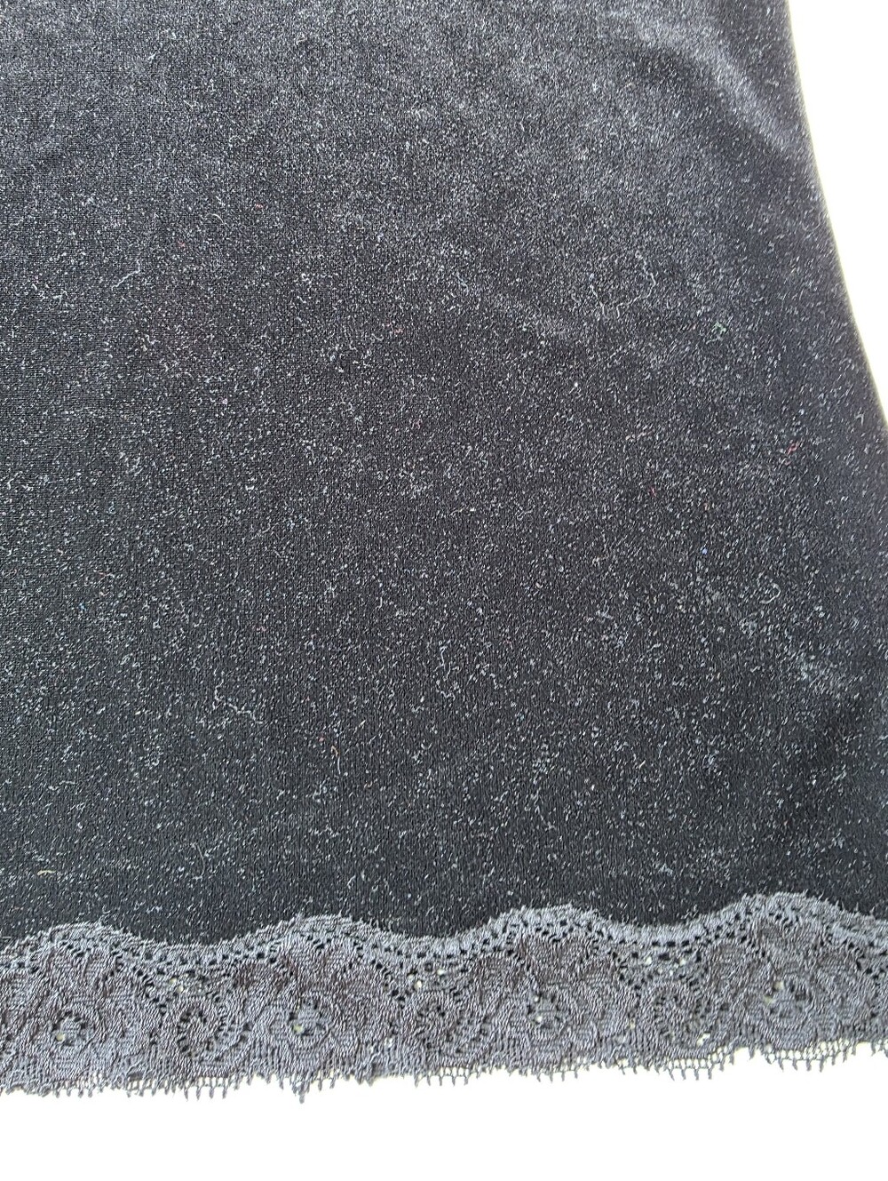 Coldwater Creek Black Velvet Lace Trim Cami Tank Top Women's Large Y2k - Picture 7 of 12